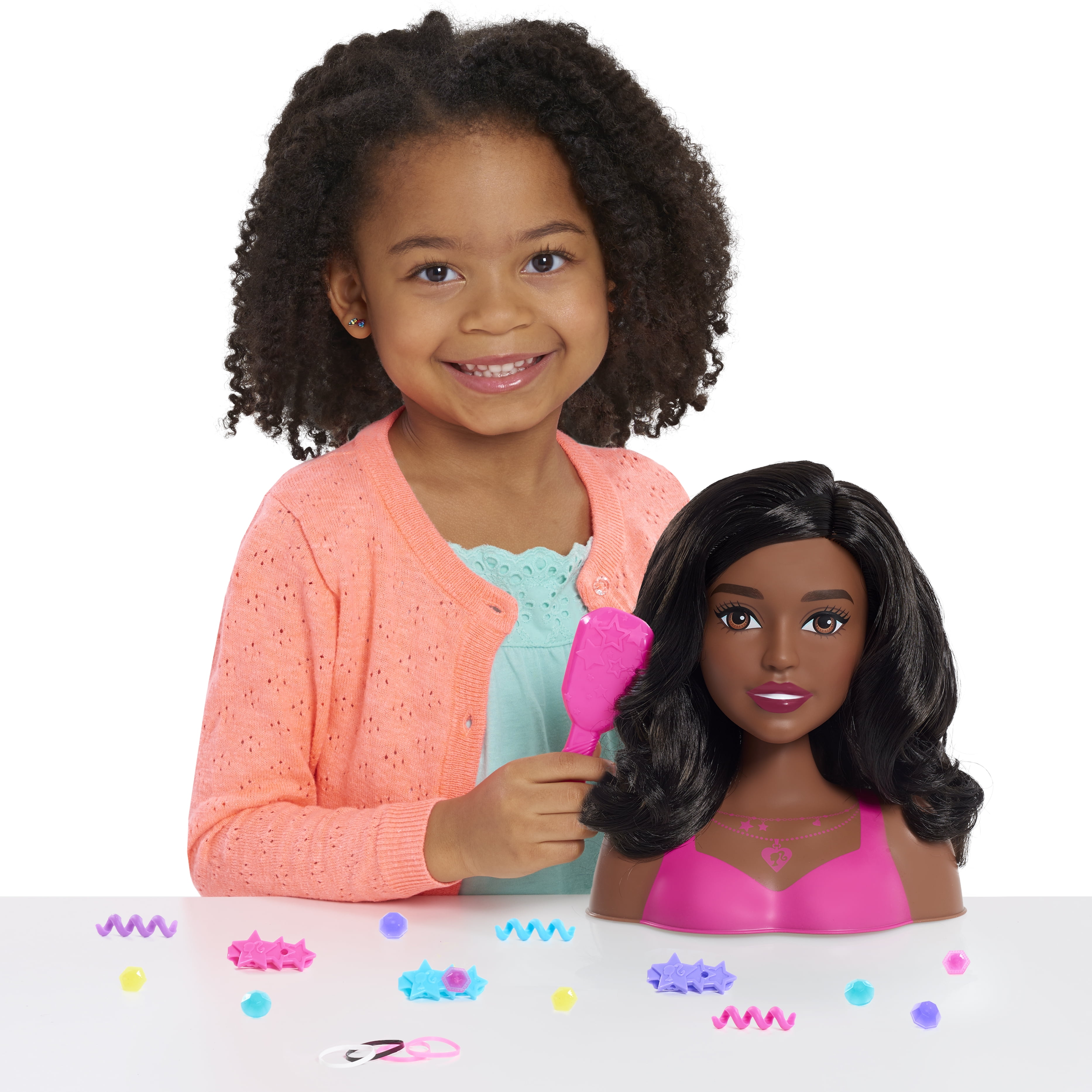 Barbie Fashionistas 8-Inch Styling Head Black Hair 20-Pieces New 2020 Toy Gift