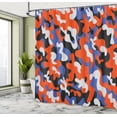 thumbnail image 4 of Ambesonne Camouflage Shower Curtain, Abstract Paint Splashes, 69"Wx84"L, Violet Blue Vermilion, 4 of 4