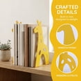 thumbnail image 2 of REGALWOVEN Decorative Metal Bookends with Hollow Tree Design, Book Ends for Shelves, Non-Skid Bookshelf Organizer Yellow 5.1"L x 4.3"W x 8.7"H, 2 of 5