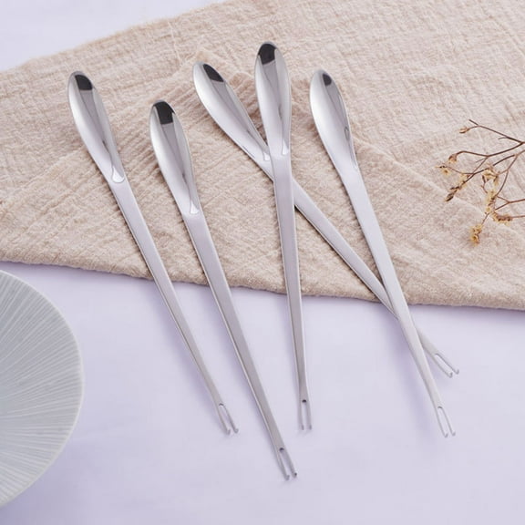Mobutofu 2-Piece Stainless Steel Crab Leg Fork Picks Set for Seafood Dining and Restaurant Use