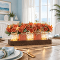 Fall Table Centerpieces with Mason Jar Lights, Orange-Large, 17.52 x 10 ...