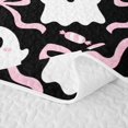 thumbnail image 5 of Erosebridal Ghost Candy Twin Quilt Set 2 Pieces,Cute Halloween Twin Coverlet Set,Black Pink,1 Bedspread and 1 Pillowcase, 5 of 7