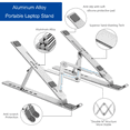 thumbnail image 6 of Laptop Stand, Laptop Riser Computer Stand for Desk, Adjustable Aluminum Foldable Portable Desktop Holder, Compatible with MacBook Air pro, iPad, Lenovo, 10-15.6” Laptop and Tablets (Silver), 6 of 6