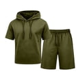 thumbnail image 6 of Stamzod Mens 2 Piece Short Set Casual Short Sleeve Track Suits Mens Hoodie Shorts Sweatsuit Set for Gym Running Workout, 6 of 9