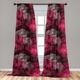 thumbnail image 2 of Floral Window Curtains, Blossoming Wild Roses and Gerbera Flowers in Pinkish Winery Colors, Lightweight Decor 2-Panel Set with Rod Pocket, Pair of - 28"x84", Dark Maroon Magenta and Grey, by Ambesonne, 2 of 3