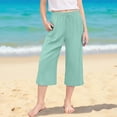thumbnail image 5 of Lovzfmll Girl's Summer Straight Leg Pants, Solid Color Casual Trousers with Pockets, Versatile Capri Length Wear for Kids 4-5 Years, 5 of 9