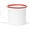 White/Red Rim, variant on Red Co. Set of 6 Enamelware Metal Medium Classic 12 Oz Round Coffee and Tea Mug with Handle, Solid White/Navy Blue Rim