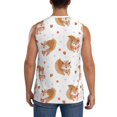 thumbnail image 4 of Lsque Squirrel Giving A Gift Print Men's Cotton Blend Sleeveless Muscle Shirts (S-3XL)- Moisture Wicking, Odor Protection, UPF 30+,3X-Large, 4 of 8