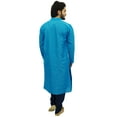 thumbnail image 5 of Atasi Ethnic Men's Kurta Pyjama Set Blue Bollywood Designer Shirt-Medium, 5 of 7