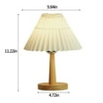 thumbnail image 3 of OEFNTAC Desk Lamp Table Lamp Lamps Table Lamp for Bedroom Infinitely Dimmable Nightstand Lamp with Umbellate Flaxen Fabric Shade for Living Room Office Dorm Solid Wood LED Bulb Included, 3 of 7