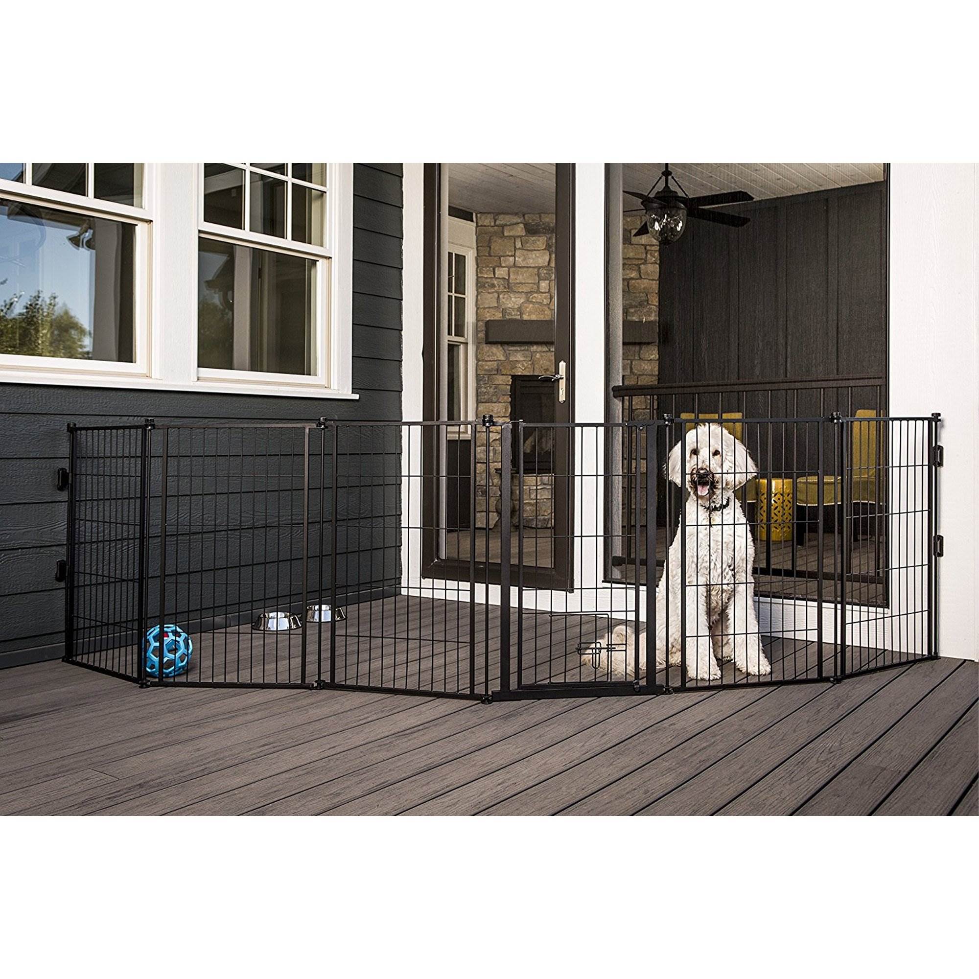 Carlson Pet Gates 480 144 x 36 in. Super Gate with Pet Door Extra