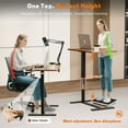 thumbnail image 4 of Overbed Bedside Table With Wheels,Adjustable Medical Home Bed Table,Rolling Tray Laptop Table,Mobile Standing Desk,Brown, 4 of 9