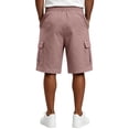 thumbnail image 4 of Resicozy Cargo Shorts for Men Cotton Summer Casual Work Shorts Drawstring Elastic Waist Stretch Bottoms with Pockets Watermelon Red S, 4 of 7
