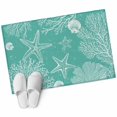 thumbnail image 2 of Teal Coastal 2'x3' Washable Rug, Starfish Coral Summer Beach Ocean Non-Slip Soft Doormat Area Rugs for Entrance Bathroom Bedsides, StainResistant Carpet for Kitchen Bedroom, Entryway Floor Mat, 2 of 9