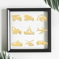 thumbnail image 5 of 9pcs 1.6x1.6 inch Golden Metal Stickers Means of Transportation Metal Stickers Self Adhesive Stickers Vehicle Epoxy Stickers Boat Pyramid Sticker for DIY Scrapbooks Epoxy Resin Decoration, 5 of 7