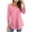 Pink, variant on Enjoytime Shirts for Women Trendy 2024 Round Neck 3/4 Sleeve Women Solid Color Button Tops Loose Tunic Blouses Tee Top
