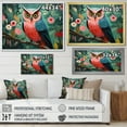 thumbnail image 4 of Designart "Blue and Pink Owls in Floral Forest I" Animals Framed Wall Art - Modern Farmhouse Blue Owl Entryway Framed Wall Art Print, 4 of 6