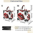 thumbnail image 3 of Lips Corduroy Tote Bag Handbag Large Messenger Bag Shoulder Crossbody Zipper Bag Purse, 3 of 8
