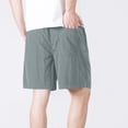 thumbnail image 4 of Mens Workout Gym Shorts Drawstring Elastic Waist Casual Quick Dry Athletic Running Shorts Breathable Beach Short Pants with Pockets Gray L, 4 of 7