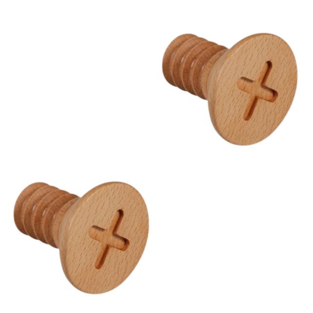 kurtrusly Crochet en Bois d'Érable Moderne Vis Murale Nordique Premium pour Organisation de Garde-Robe Design Croix Ronde 5.5x6cm 2Set