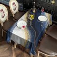 thumbnail image 2 of Blue White Gold Marble Pattern Rectangle Tablecloth 60"x102",Waterproof Polyester Rectangle Table Cloth, Wipeable Spillproof Polyester Tablecloth for Dining, Camping, Indoor and Outdoor, 2 of 6