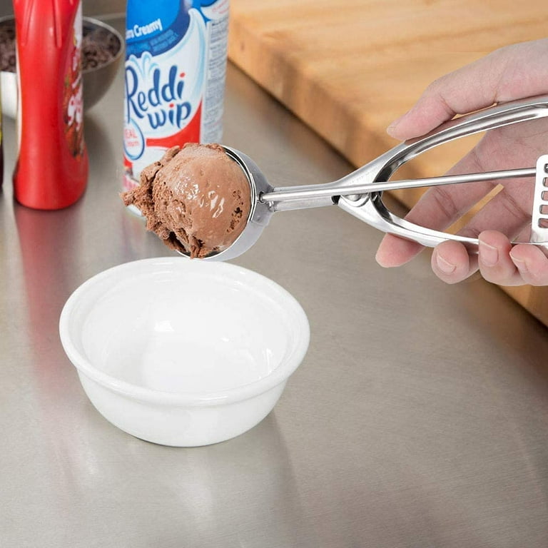 Stainless Steel Ice Cream Scoop Set,Cookie Scoop with trigger 18/8  Stainless Steel Ice Cream