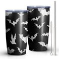 thumbnail image 2 of 20oz Tumblers Halloween Bat Pattern Stainless Steel Vacuum Insulated Double Wall Travel Tumbler Cups Mug with Lid and Straw,Cleaning Brush for Cold & Hot Drinks, 2 of 7