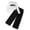 Black, variant on hoksml Girls' 2-Piece Casual Outfit Letter Print Long Sleeve Tee and Cargo Pants, Versatile Tween Set