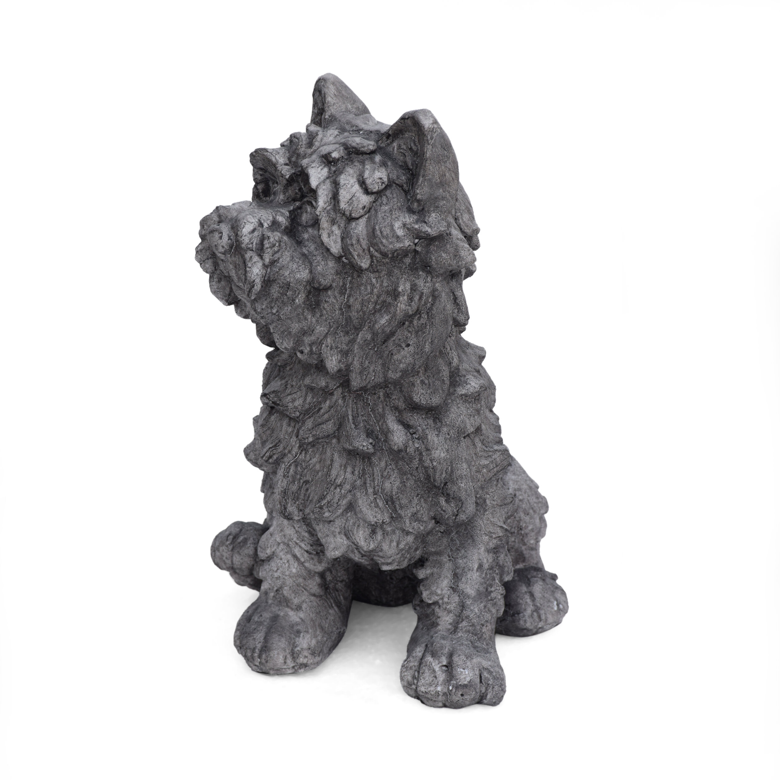 Garden Accessories CRICKET DOG CAST SONE GARDEN STATUE, Outdoor Terrier Dog Garden Statue, Antique Gray Finish, No Assembly Required,Garden Decorative Accessories