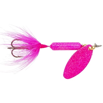 Worden's Rooster Tail Glitter Pink Fishing Lure 1 oz Reflective