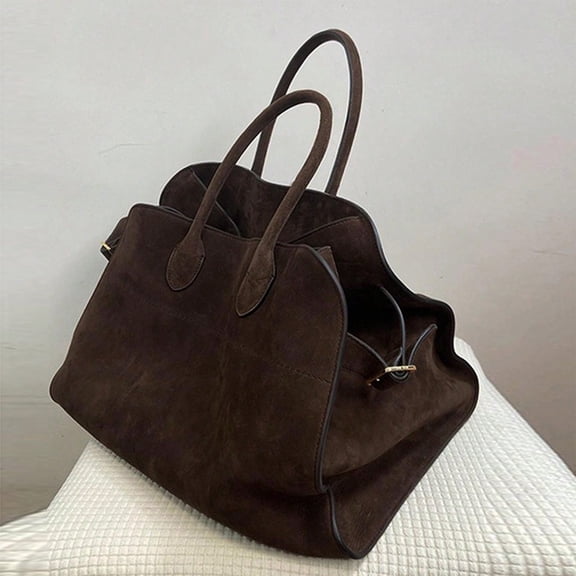 Womens Purse,Leather Purse,15x10x9in Flock Faux Suedes Tote Bag Fashion Top-Handles Handbag Large Capacity For Travel Women(Coffee)