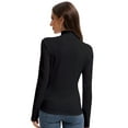 thumbnail image 2 of Women's Long Sleeve Mock Turtleneck Tops Casual Slim Fitted Lightweight Under Layer Pullover Shirts, 2 of 6