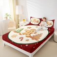 thumbnail image 4 of Homewish Xmas Tree Cookie Twin Sheet Sets,Merry Christmas Twin Fitted Sheet,Kawaii Gingerbread Man Flat Sheet For Kids,Breathable Home Decor,3-Piece, 4 of 7