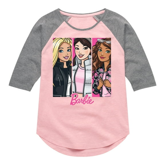 Barbie - Friends Going Out - Toddler And Youth Girls Raglan Graphic T-Shirt