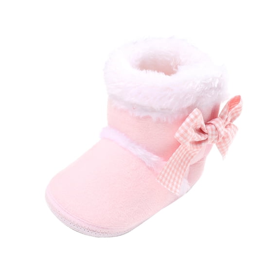 Baby Boy Girl Boots Newborn Shoes Winter Snow Bowknot Anti-Slip Soft Sole Warm Infant Toddler Prewalker Booties