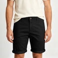 thumbnail image 4 of LEKWK Casual Shorts for Men Flat Front Chino Shorts with Belt Loops Button Closure Rolled Hem Relaxed Fit for Golf Travel Summer Everyday Wear Black XXL, 4 of 7