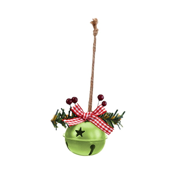 Adornos de campana de Navidad, decoración colgante para el árbol de Navidad Campanas Redondas Verde