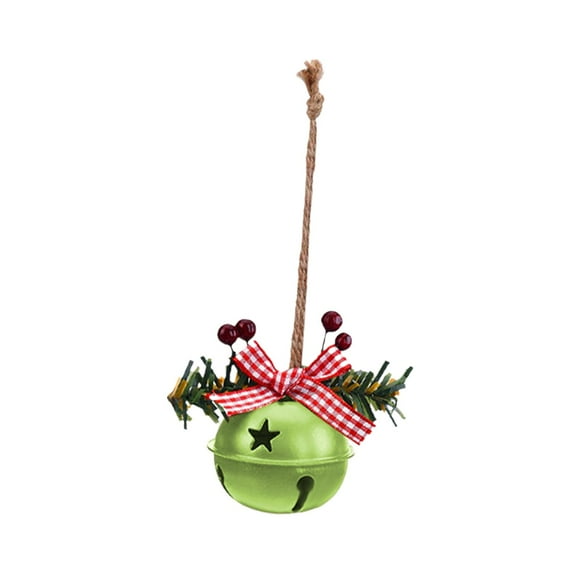 Adornos de campana de Navidad, decoración colgante para el árbol de Navidad Campanas Redondas Verde