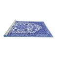 thumbnail image 2 of Ahgly Company Machine Washable Indoor Square Medallion Blue Traditional Area Rugs, 7' Square, 2 of 4