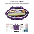 thumbnail image 4 of Tote Bag for Women - Witch's Brew Halloween Pattern Shoulder Bag - Large Utility Work Duffle Bag with Zipper Handbag for Travel, Work, Sprots, 4 of 5
