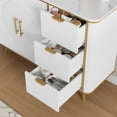 thumbnail image 6 of Vecenuy 47.3" Modern Buffet Cabinet with 2 Doors & 3 Drawers, Fluted Coffee Bar with Storage for Dining Room, Living Room, Entryway, White, 6 of 10