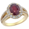 thumbnail image 1 of 14K Yellow Gold Diamond Enhanced Genuine Ruby Engagement Ring Oval 10x8mm, size 8, 1 of 3