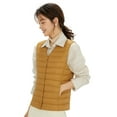 thumbnail image 1 of Wenseny Women’s Quilted Down Puffer Vest Warm Button Outerwear Padded Coat Yellow XL, 1 of 4