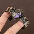 thumbnail image 3 of Natural Russian Charoite Gemstone Handmade Copper Wire Wrap Bangle Adj., 3 of 4