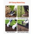 thumbnail image 5 of KFFKFF Galvanized Steel Landscape Edging, 10-Pack 40 x 4.5 Inch Metal Edging with 11 Mounting Clips, Durable Garden Edge Border for Flower Beds and Pathways, Black, 5 of 9
