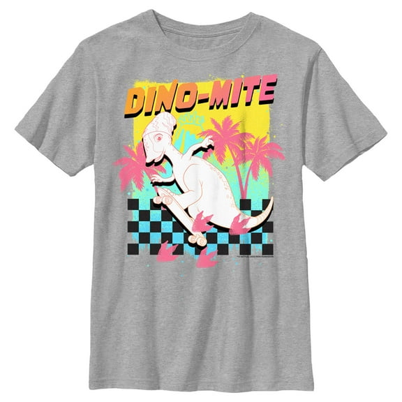 Boy's Ridley Jones Dino-Mite Skater  Graphic Tee Athletic Heather Medium