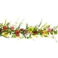 thumbnail image 3 of Northlight Poppy and Eucalyptus Spring Artificial Garland, Red and Yellow, 5 ft, 3 of 6