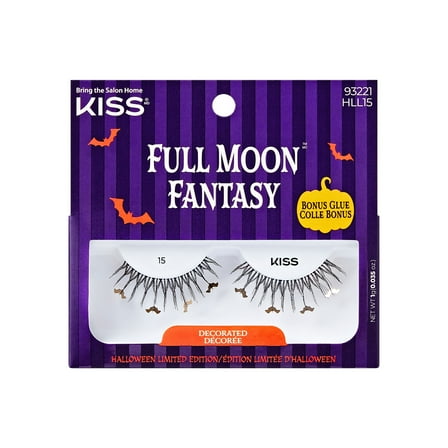 KISS Full Moon Fantasy Decorated, False Eyelashes, Femme Fatale, 14 mm, 1 Pair