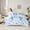 Blue, variant on Feelyou Fashion Pink Bowknot Bedding Comforter Set 7 Pieces for Girl, Spring Flower Floral Full Bedding Set, Bohemian Style Reversible Fitted Sheet Flat Sheet, Breathable Home Decor