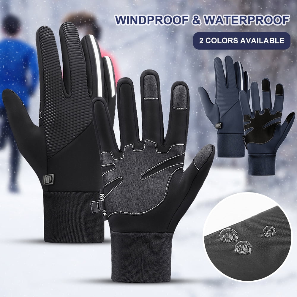 Outdoor Sports Cycling Hiking Full Finger Gloves Mitts Touch Screen & Windproof 